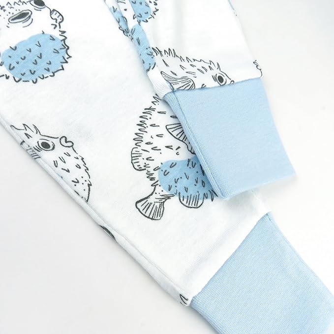 HonestBaby 2-Piece Pajamas Sleepwear Pjs 100% Organic Cotton for Baby, Toddler, Kids, Boy