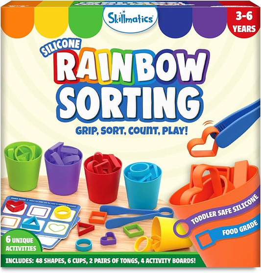 Skillmatics Silicone Rainbow Sorting Game - Learning & Educational Toy, Christmas Fun, Sorting, Counting & Sequencing Skills, Gifts for Toddlers & Preschoolers Ages 3, 4, 5, 6