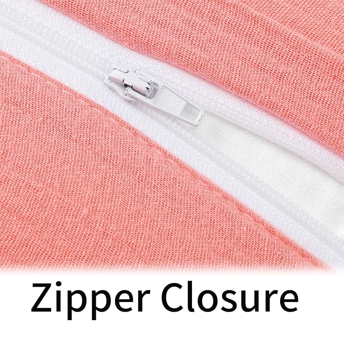 Onacosht Muslin Nursing Pillow Cover Soft 100% Cotton Feeding Pillow Slipcover Fits Standard Infant Nursing Pillow for Baby Girl, Pink