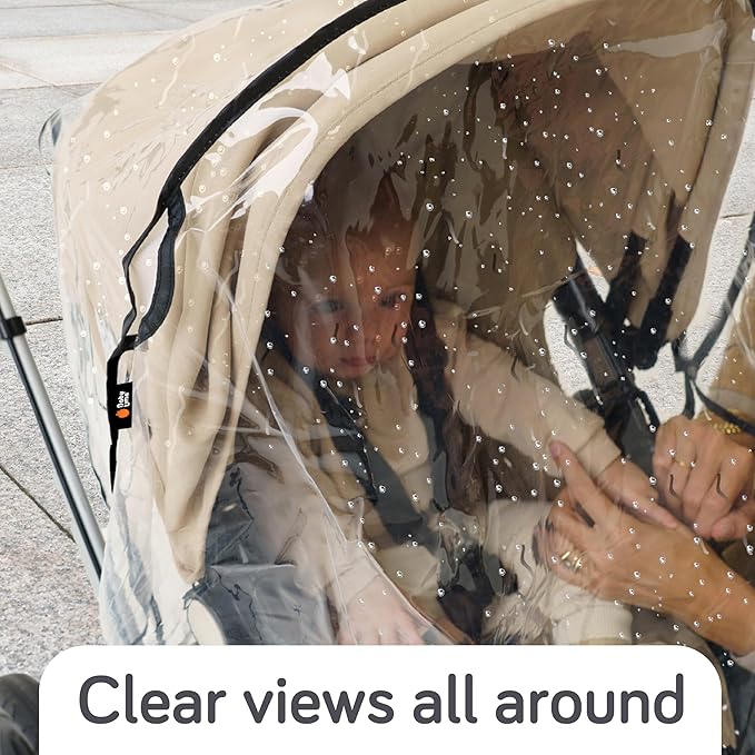 Baby Uma Universal Stroller Rain Cover - 100% Waterproof PEVA Stroller Cover for Rain, Snow & Wind Protection, Stroller Accessories (+ Travel Bag)