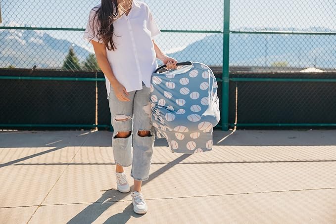 Copper Pearl Multi-Use Cover: Car Seat Covers, Nursing Cover, and Stroller Cover for Sun - Stretchy Fabric, All-Season Use, Stylish Designs, Easy Access for Moms - Slugger