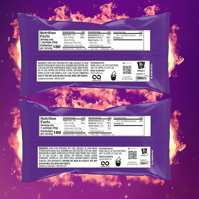 Takis Mini 25PK Bite Size Variety Pack, Assorted Flavored Mixed Rolled Tortilla Chips – (15) Fuego Mini (10) Nitro Mini