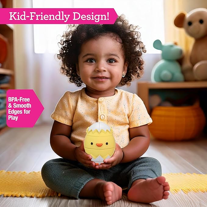 Egg Stacking & Sorting Animals, Mix & Match Adorable Hatching Friends- 4 Different Animals- Creative, Educational & Imaginative Hands On Building Toys- Baby Toddler Kids Xmas Gift- Chick Owl Duck Bird