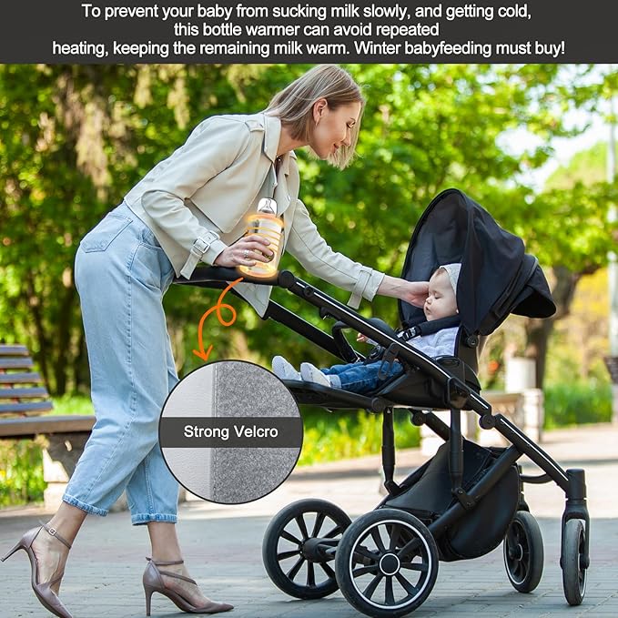 Portable Bottle Warmer for Travel-Fast Heating & Keep Warming Up to 5H, 6-Speed Precise Temperature Control,Keep Formula Nutrition,Lifesaver for Parents On The Go