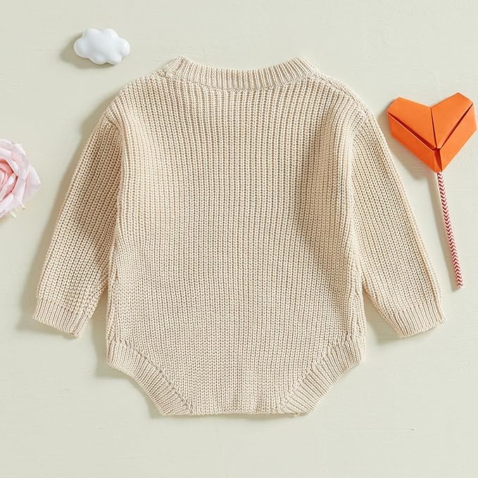 FYBITBO Baby Girl Boy Sweater Knit Oversized Pullover Sweatshirt Romper Onesie Warm Fall Winter Clothes Outfit Newborn
