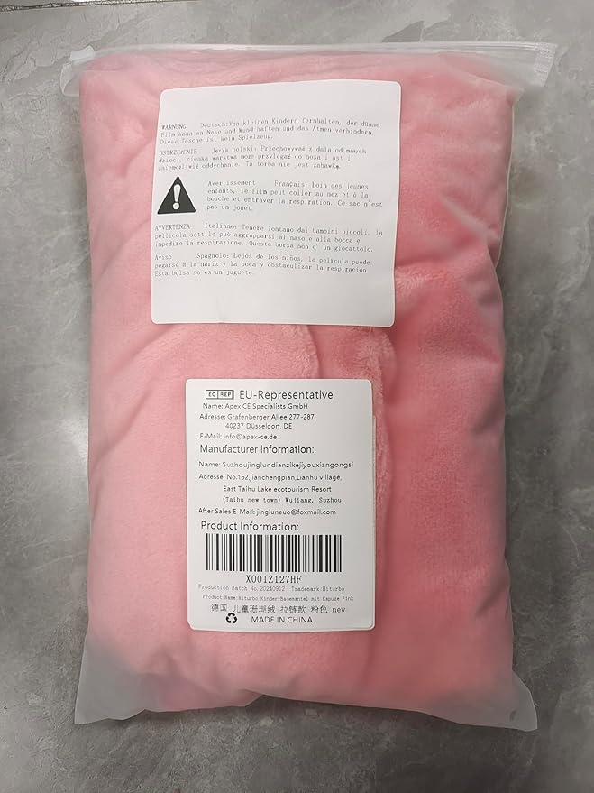 Hiturbo Kids Bath Towel Hoodie: Soft Plush Zipper Surf Poncho - Warm Fleece Changing Towels Swimming Outerwear (Pink)