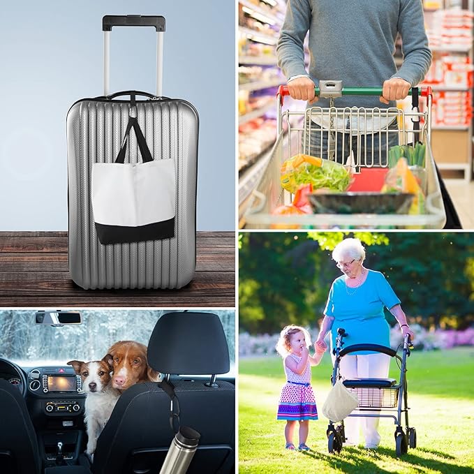 6 Pack Baby Stroller Hooks for Hanging Diaper Bags Pram Clips for Bags Multipurpose Hooks for Grocery Shopping Backpack Stroller Accessories Pram Buggy Clips Straps Hook