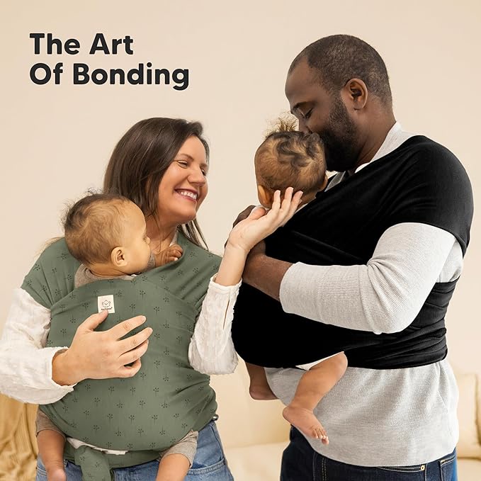 KeaBabies Baby Wrap Carrier - All in 1 Original Baby Carrier Newborn to Toddler Sling, Easy to Wear, Hands Free Bonding, Lightweight, Breathable Infant Wraps (Forest)