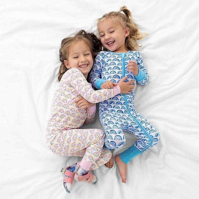 Little Sleepies Two-Piece Pajama Set for Boys & Girls, Soft Viscose from Bamboo Toddler Pajamas for Kids, Family Matching PJs