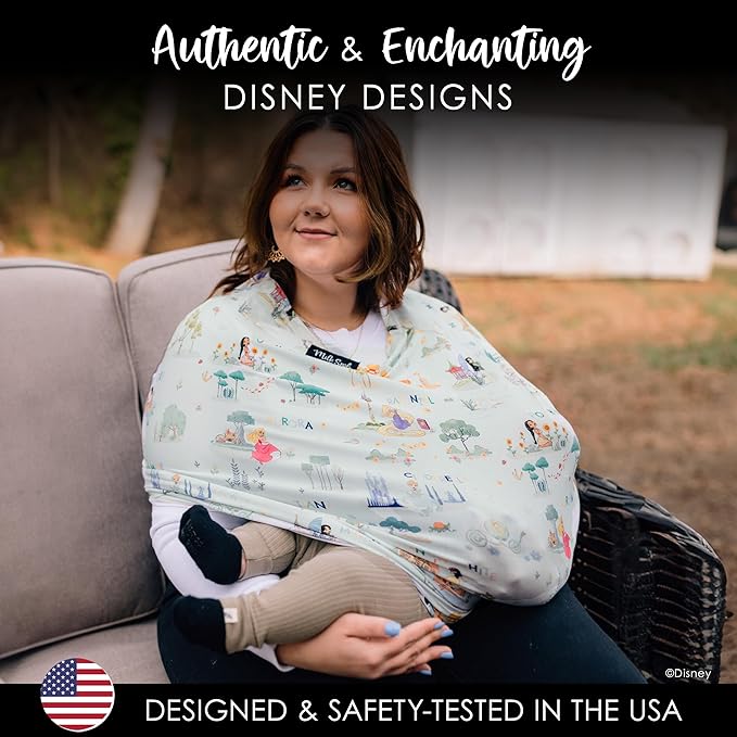 Milk Snob Original Disney Enchanted Kingdoms 5-in-1 Cover, Added Privacy for Breastfeeding, Baby Car Seat, Carrier, Stroller, High Chair, Shopping Cart, Lounger Canopy, Newborn Essentials, Nursing Top