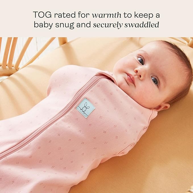 ergoPouch Cocoon Swaddle Sack 0.2 TOG - Baby Sleep Sack, Gentle Snug Fit Helps Calm Startle Reflex, Ideal for Arms In/Out Sleeping, Soft Breathable Fabric for Better Sleep (3-6 Months, Berries)