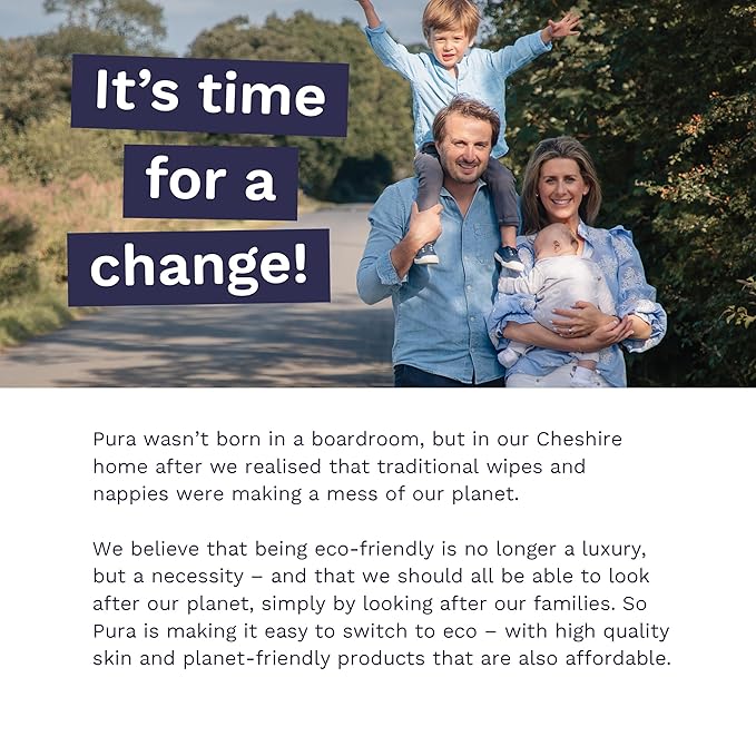 Pura Flushable Toddler Wipes 10 x 60 Wipes (600 Wipes), 100% Plastic Free, 99% Water, Hypoallergenic & Fragrance Free, Totally Chlorine Free, Kids Toilet Wipes, Sensitive Skin