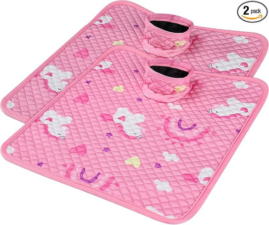 Car Seat Protector for Potty Training, 2 Pack Waterproof CarSeat Liner Toilet Training for Baby Infant Toddler, Dry Seat Piddle Pads Cover for Strollers (Pink)