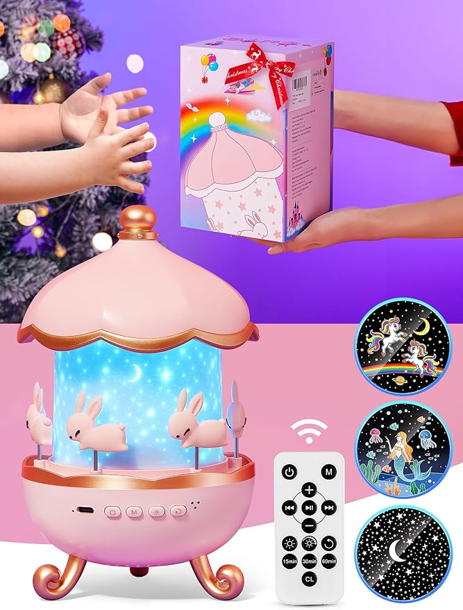 Sound Machine Baby Night Light Projector, 10 White Noise | 21 Colors | 15 Films Toddler Night Light for Kids, Remote Control Baby White Noise Machine, Unicorn Toys for Girls
