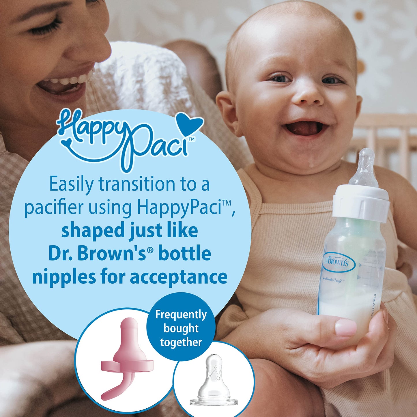 Dr. Brown’s Natural Flow Level 2 Narrow Baby Bottle Silicone Nipple, Medium Flow, 3m+, 100% Silicone Bottle Nipple, 6 Count