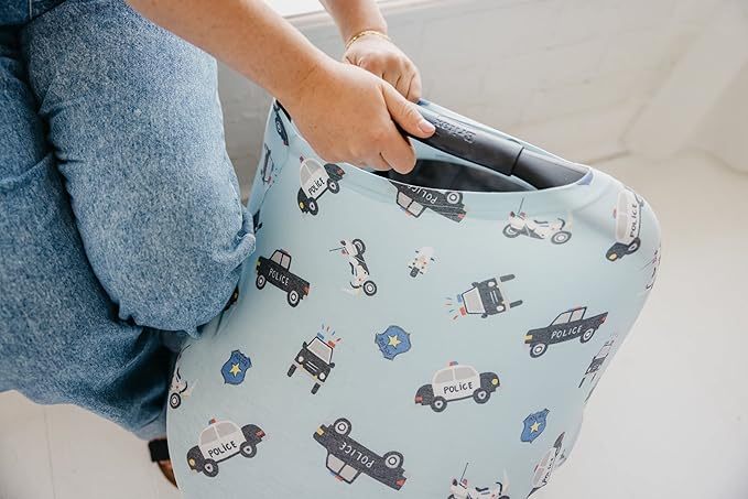 Copper Pearl Multi-Use Cover: Car Seat Covers, Nursing Cover, and Stroller Cover for Sun - Stretchy Fabric, All-Season Use, Stylish Designs, Easy Access for Moms - Leo