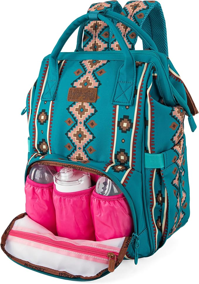 Montana West Wrangler Callie Diaper Bag Backpack with Stroller Straps Multifunction Baby Travel Bag WG2204-9110TQ
