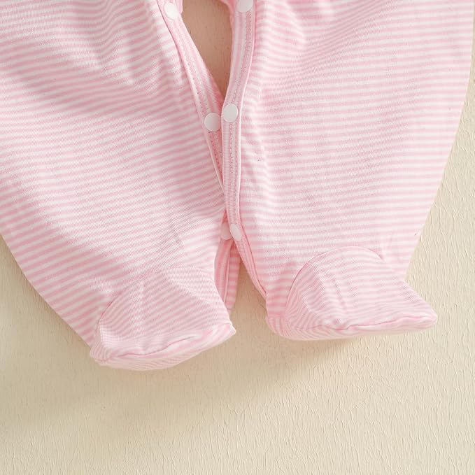 Newborn Baby Girl Footed Romper Onesie Little Sister Embroidery Fall Clothes Coming Home Outfit Vintage Jumpsuit