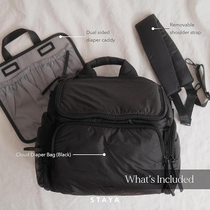 Staya- Cloud Diaper Bag - Black