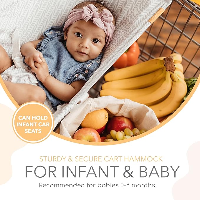 Shopping Cart Hammock – Infant Seat for Grocery Carts – Holds Car Seats Securely – Compatible with Select 4-Seater Wagons (20–24” Wide) – Supports Up to 50 lbs – Little Arrow