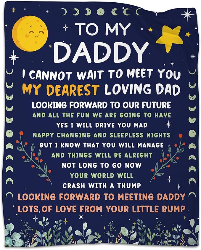 New Dads Gifts, First Time Dad Gifts, Expectant Dads Gift, Dad to be Gift Est 2025 - Flannel Blanket and Throws 50x60in