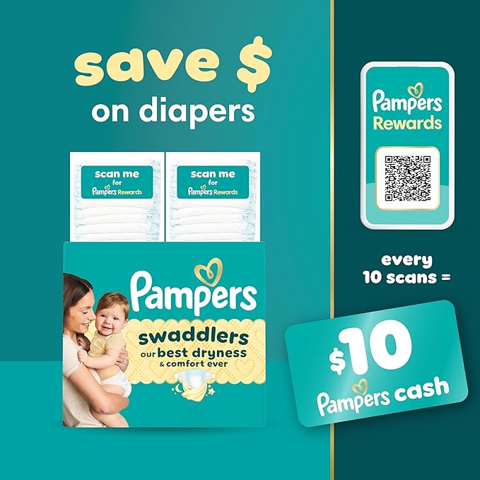 Pampers Baby Diapers - Swaddlers - Size 5, 132 Count, Ultra Absorbent Disposable Infant Diaper