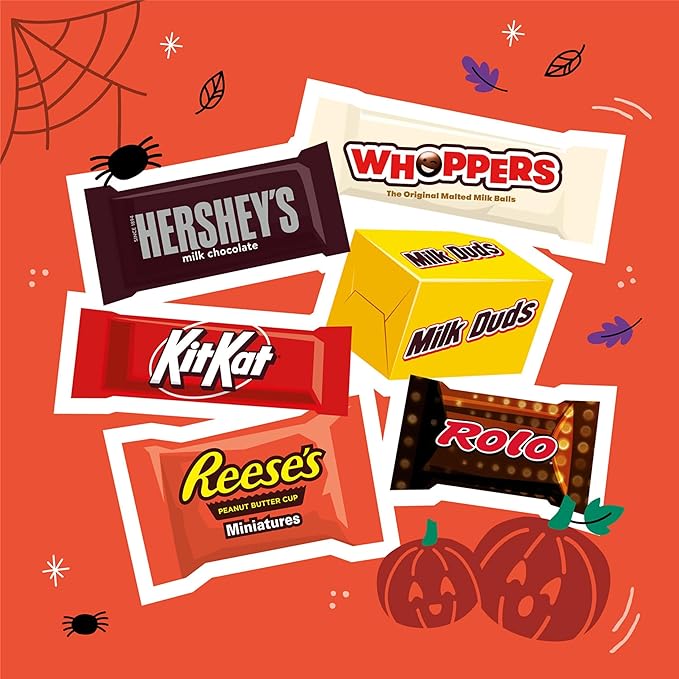 Hershey Miniatures Assorted Flavored, Halloween Candy Bulk Bag, 78.24 oz (275 Pieces)
