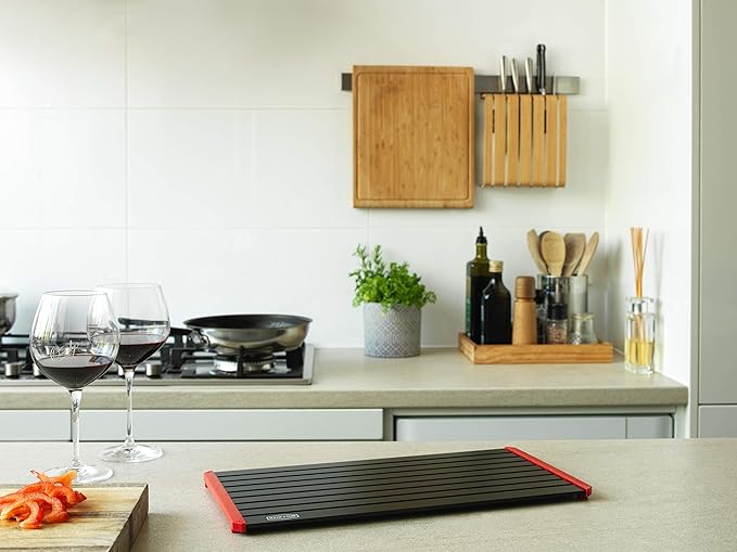 BLAZIN' THAW Defrosting Tray for Frozen Meat | 14” Large-Size | Aluminium Plate for Thawing Frozen Food | Natural Thawing Process | No Microwaves, No Cold/Warm Water Required |