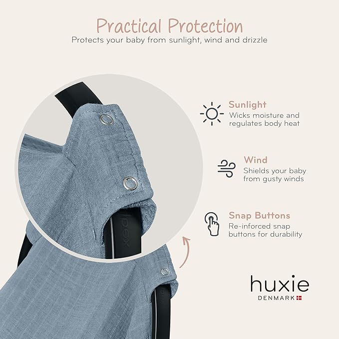 Car Seat Cover Baby - Organic Cotton - Carseat Covers Baby - Carseat Cover - Car Seat Canopy - Carseat Canopy - 100% Muslin Cotton, 43" x 32" (Tradewinds)