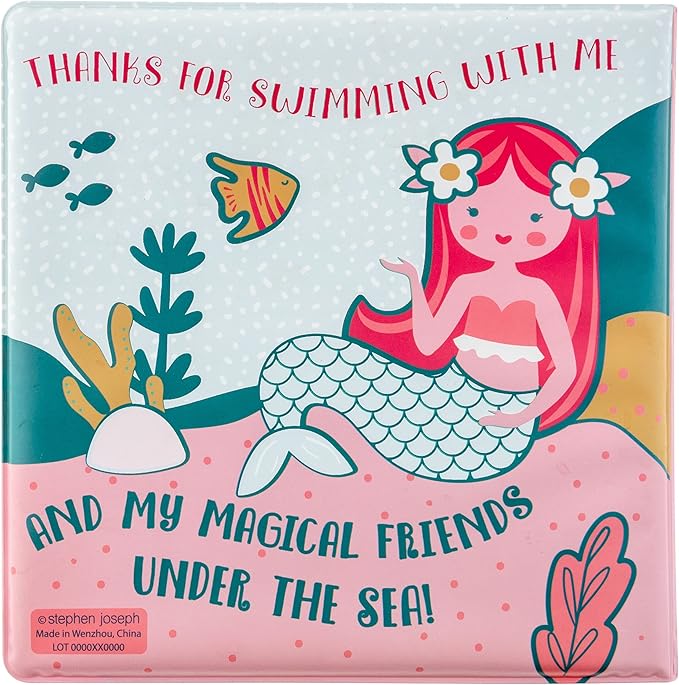Stephen Joseph, Floating Color Changing Bathtime Book, Toddler Bath Toys, Mermaid