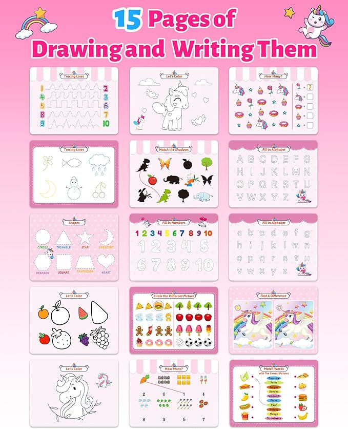 Benresive Montessori Busy Book for Toddlers 3-5, Preschool Learning Activities, Tracing Activity Coloring Books for Kids Ages 3-5, Educational Toys Gifts, Autism Sensory Travel Toys for Toddlers