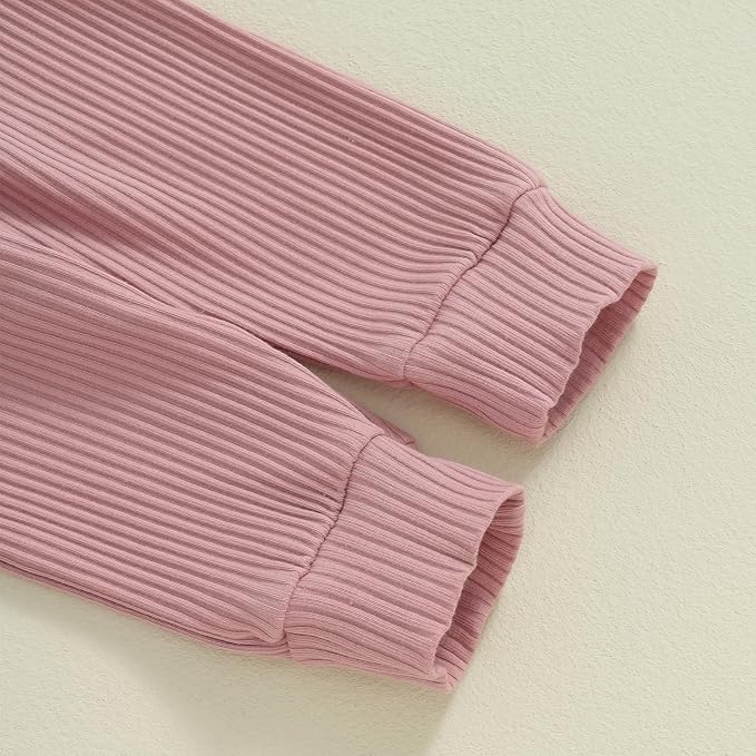 Tsnbre Newborn Baby Girl Outfits Daddys Girls Ruffle Long Sleeve Romper Top Pants Headband Infant Fall Winter Clothes