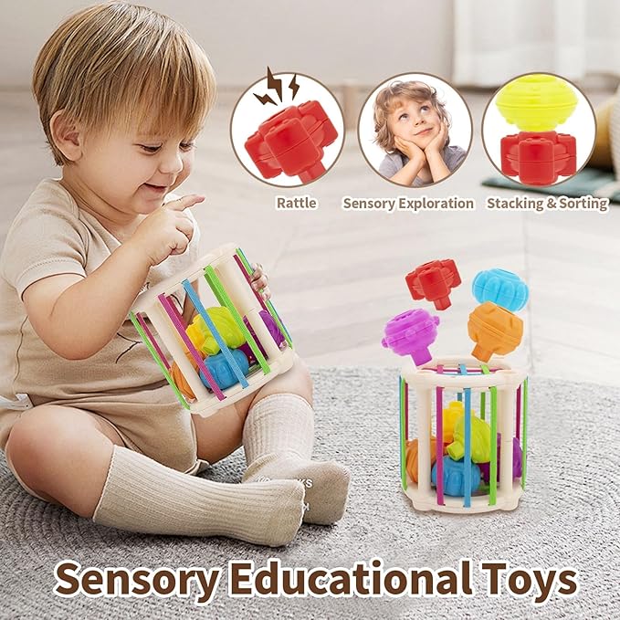 Baby Toys 6 to 18 Months, 8 in 1 Montessori Toy Set, Educational Learning Toy for Toddlers Babies Sensory Toys Newborn Infant Gifts for Boys & Girls