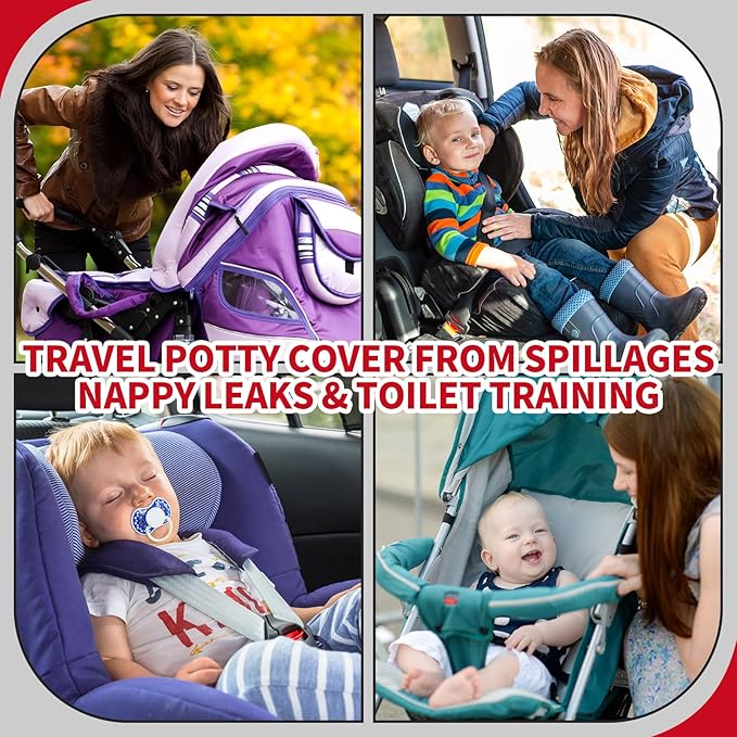 2 Pack Black Car Seat Protector for Potty Training Waterproof Piddle Pad Cover from Spillages Nappy Leaks Toilet Training Anti Slip Backing Strollers Carseat Liner for Toddlers Babies