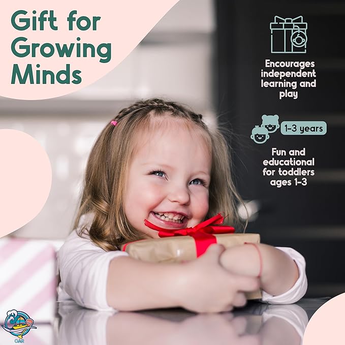 OAR Montessori Toys for Toddlers 1-3 – 3 in 1 Wooden Fine Motor Skills Toy Set | Color Sorting, Coin Drop, Sensory Learning | Educational Beech Wood Toys for Boys and Girls