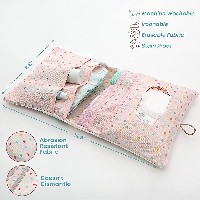 HAMUR Baby Diaper Bag Organizer β Travel-Friendly, Compact & Foldable | Stroller Pouch for Newborn Essentials β Must-Have for Boys & Girls (Elephant)