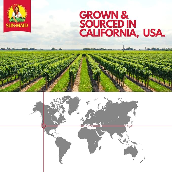 Sun-Maid Sour Strawberry Fruity Raisin Snacks - (200 Pack) 1.33 oz Pouches - Sour Strawberry Raisins - Dried Fruit Snack for Lunches and Snacks