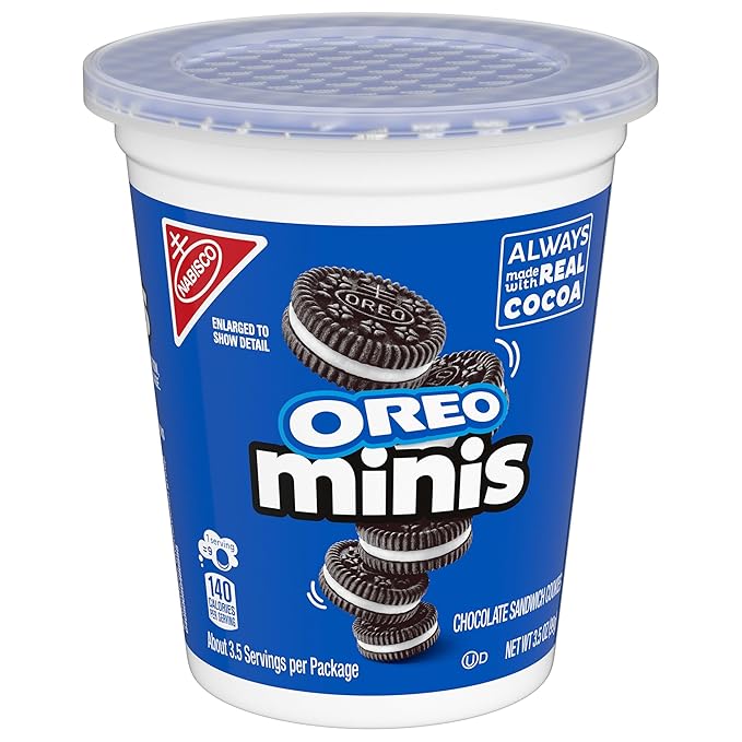 OREO Minis Chocolate Sandwich Cookies, 12 - 3.5 oz Snack Cups