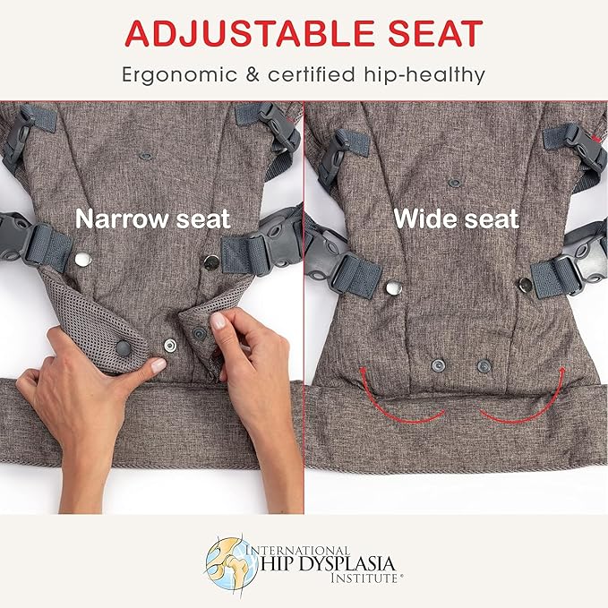 You+ME 4-in-1 Baby Carrier Newborn to Toddler - All Positions Baby Chest Carrier - Front and Back Carry Baby Carriers - Includes 2-in-1 Bandana Bib - Baby Holder Carrier for 8-32 lbs (Grey Mesh)