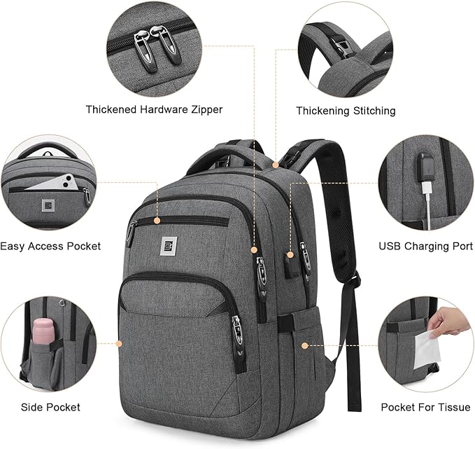 UKEIN Diaper Bag Backpack, Multi function Baby Bag with Portable Changing Pad, Pacifier Holder,Diaper Bags with USB Charging Port,Perfect Baby Shower Gifts for Mom, Dad, Newborn