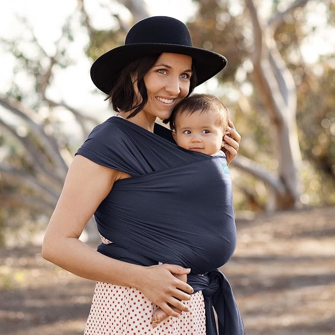 Moby Baby Wrap Carrier Classic for Newborns to Toddlers (8-33lbs), Infant Sling Carrier, Lightweight & Hands Free Design, Adjustable for All Body Types (Deep Sea)