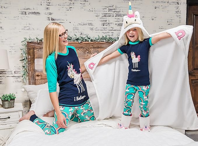 Lazy One Wearable Hooded Blanket for Kids, Animal Hooded Blanket (Unicorn)