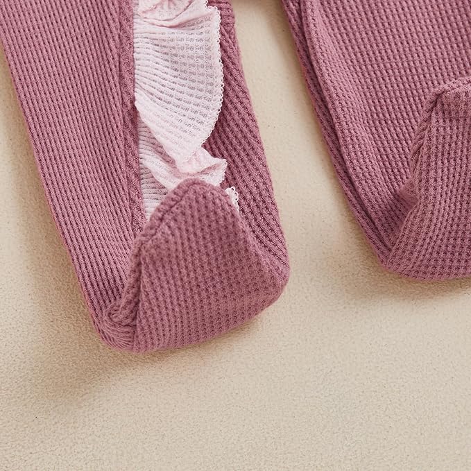 Newborn Girl Clothes Baby Girl Coming Home Outfit Zipper One-piece Outfits Ruffle Footie Bodysuit Jumpsuit Headband