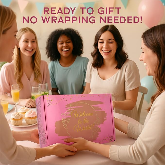 Sky Bliss 18pc Gift Set, Baby Grooming kit, Baby Clothes, Baby Rattle, Baby Blanket, Swaddle, Pacifier, Gifts for New Baby Girl, Newborn Essentials, Baby Gift Set (Grooming Kit), Gift for New mom.