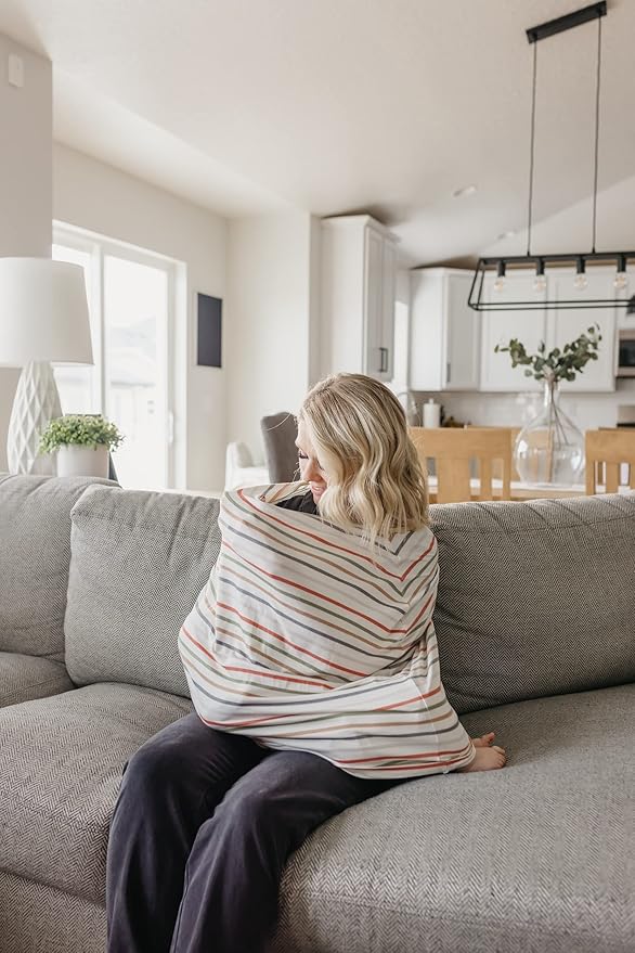 Baby Car Seat Cover Canopy and Nursing Cover Multi-Use Stretchy 5 in 1 Gift Linus by Copper Pearl