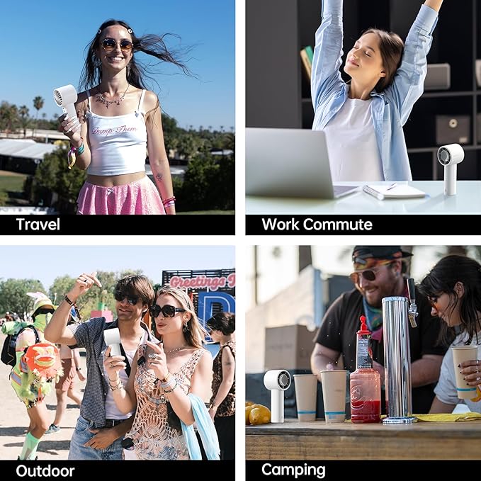 JISULIFE Portable Handheld Fan, 4000mAh Rechargeable Mini,Up to 22 Hours Cooling,5 Speed Strong Wind, Handheld Personal Fan for Travel Outdoor Camping Beach Makeup(Gray)