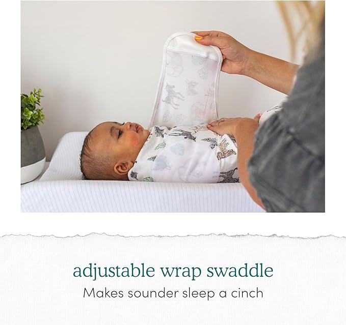 aden + anais Essentials Easy Swaddle Wrap Quick Change with Bottom Zipper, Snug Cotton Knit Baby Wrap Swaddle Blanket for Newborns, TOG 1.0, 3-Pack, Briar Rose, 0-3 Months, Small/Medium