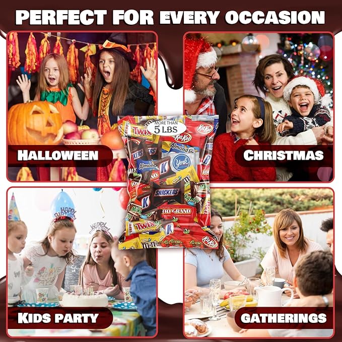 Assorted Chocolate Candy Variety Pack - Assorted Bulk Chocolate Mix - Individually Wrapped Party Chocolate Assortment - Chocolate For Every Occasion More Than 5 Pounds