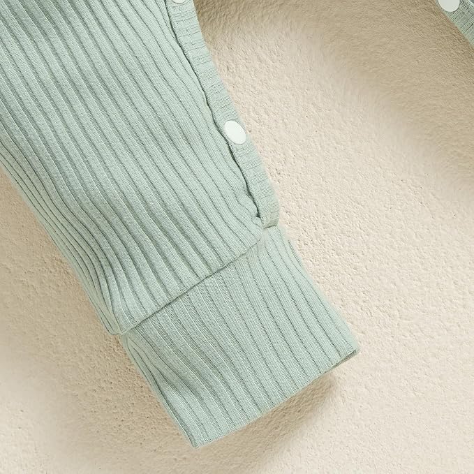 Newborn Baby Girls Rompers Knit Round Neck Long Sleeve Infant Fall Jumpsuits with Headband Coming Home Outfit