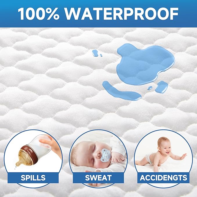 Pro Goleem Baby Bassinet Mattress Pad 35"x20" Rectangle, Waterproof Soft Cover Gel Memory Foam, Dual Side Cradle Mattress fit Dream On Me Skylar/AirClub/ANGELBLISS/AMKE Bassinet